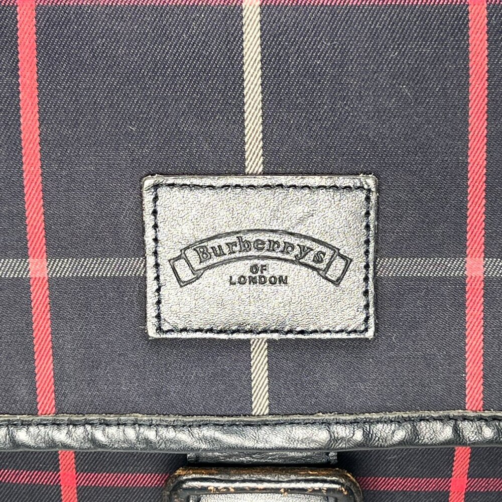 Vintage Burberry's Nova Check Messenger Bag Pre-1999 Plaid Crossbody Leather - Picture 7 of 7